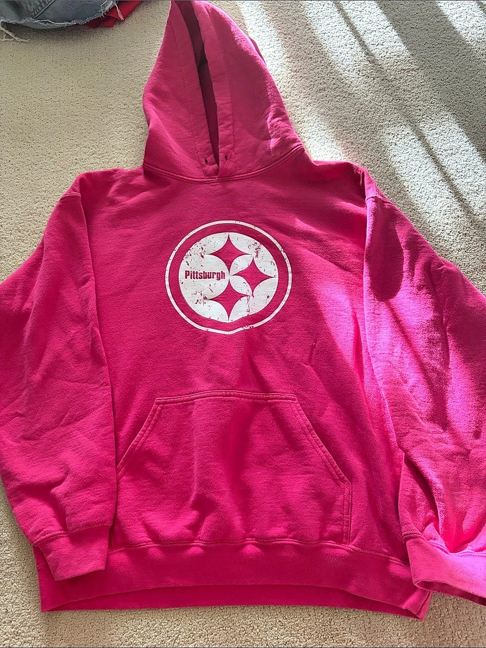Gildan Heavy Blend Hooded Sweatshirt Pink Size Large